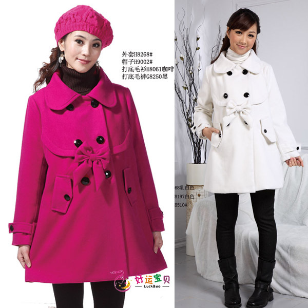 Freeshipping Winter maternity clothing Lucky wool thick maternity outerwear maternity overcoat top wadded jacket h8268
