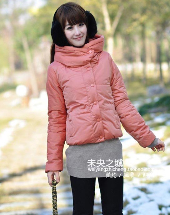 freeshipping ! Women with cap collar han2 ban3 brief paragraph cotton-padded clothes upset coat