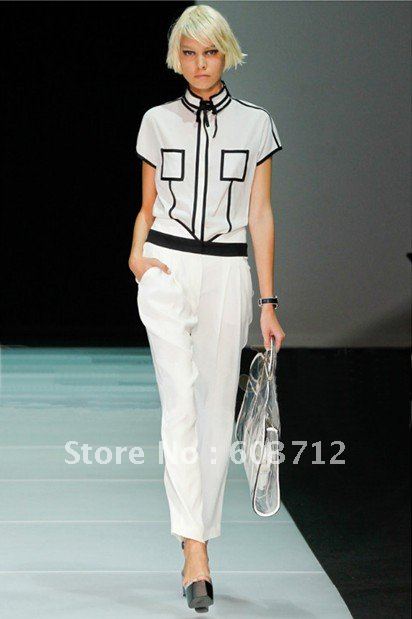 Freesiping & New Arrived Retail solid shirt  full length wide leg jumpsuit with front frill  DR049