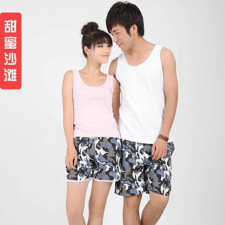 Freesjipping 2012 lovers Camouflage shorts quick-drying lovers beach pants