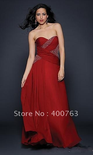 Fresh Looking  Beaded Accents Chiffon Floor Length Strapless Sweetheart Dresses