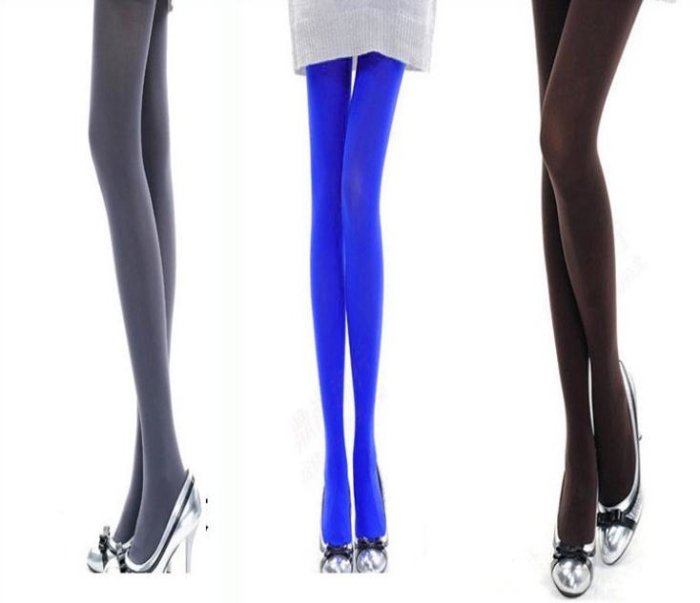 Fresh women candy colored opaque velvet 120D pantyhose stockings Free Shipping 1801