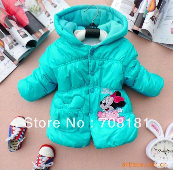 Fress shipping 1pcs/lot 2013 New Winter cotton Girls Children's coat Kids clothes Baby Minnie thick coat lovely princess coat