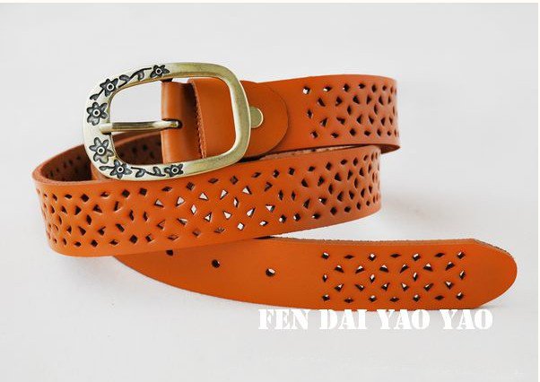 fress shipping genuine  leather belt,lady many colors  hollow  out cow leather belts clothes wholesale and retails women belt
