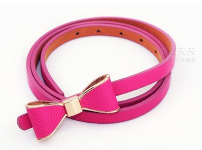 fress shipping pu skinny leather belt,lady many colors bow leather dress belts for clothes women belt