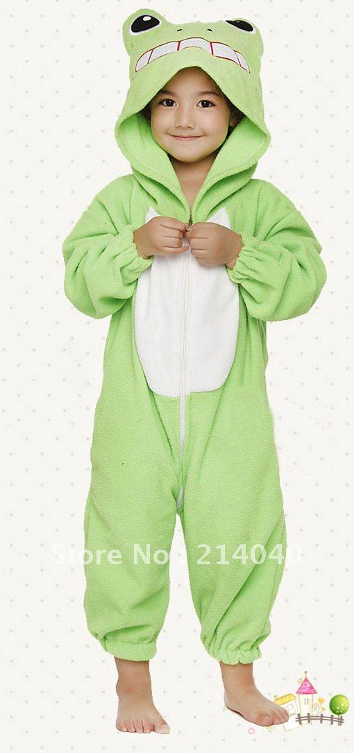 Frog Kigurumi Animal Costume for Kids Pajamas,children cosplay sleepwear