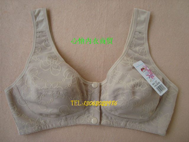 Front button bra 100% cotton plus size vest design bra quinquagenarian underwear wireless big cup ,Free shipping
