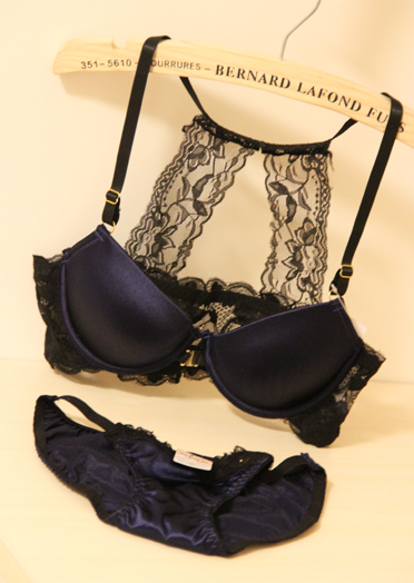 Front button glossy bra women's front button bra underwear set 9657 dark blue