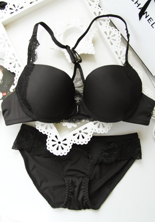 Front opening buckle sexy bra set push up comfortable