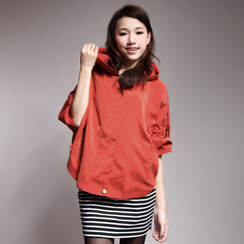 frree shipping Autumn new arrival 2013 slim women's thin cloak cape outerwear female thin loose trench sun protection clothing