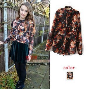 FS145 NEW ARRIVAL!Good Quality Vintage Style Long Sleeves Cotton Blouse