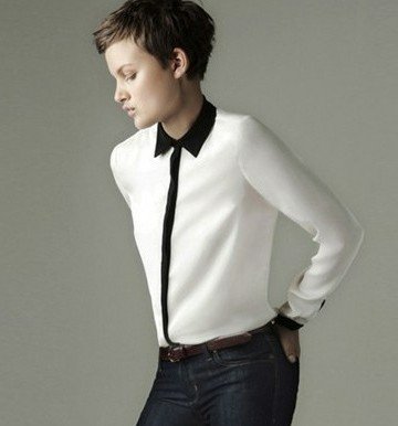 FS255 Free shipping!Fashion Design Good Quality Polyster Long Sleeves Vintage Blouse