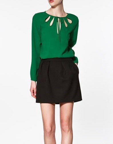 FS258 Free shipping!Fashion Design Good Quality European Style Chiffon Blouse