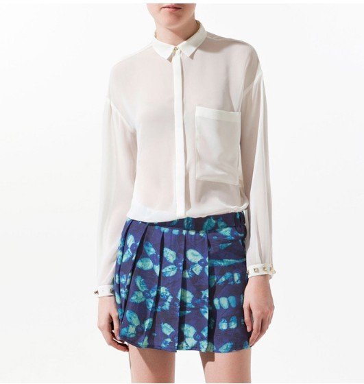 FS377 Wholesale Free shipping!Good Quality Vintage Style White Chiffon Blouse