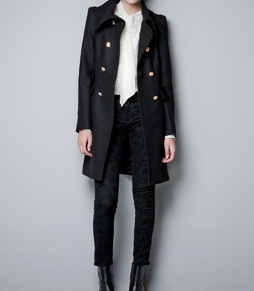 FS408 Good Quality Fashion Style Black Long Wind Coat ! WEIGHT IS 1KG! Wholesale Free shipping!