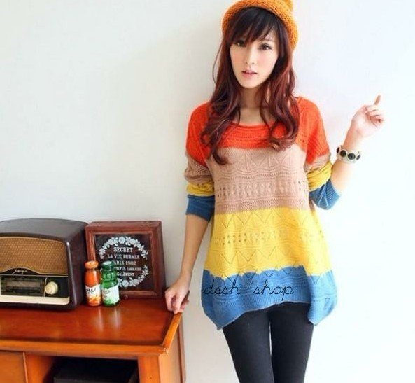 FS412  Fashion Style Colorful Long Sleeves Sweater ! Wholesale Free shipping!