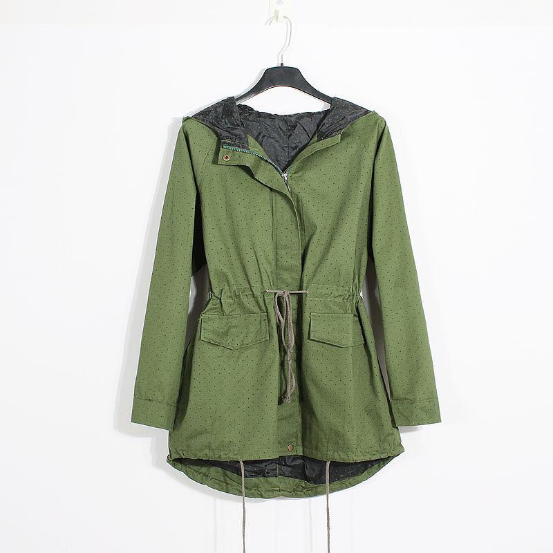 FS599 autumn female loose casual drawstring slim trench outerwear medium-long coat free shipping
