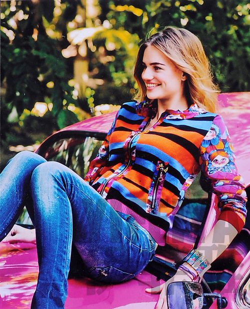 FS654 fashion stripe flower print long-sleeve o-neck coat jacket outerwear free shipping