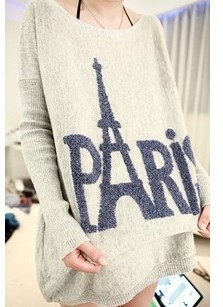 FS855 women's rabbit fur eiffel tower long knitted loose big sweater female long design