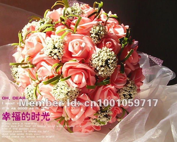 Full Pink with 30 Roses Wedding Flowers Best wedding supply Fast Delivery
