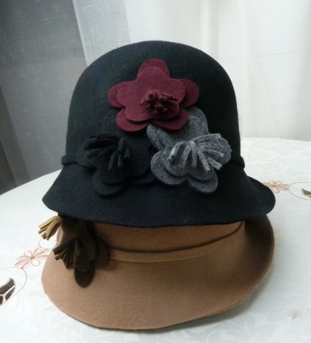 Full wool women's bucket hats fedoras elegant women's autumn and winter hat woolen cap