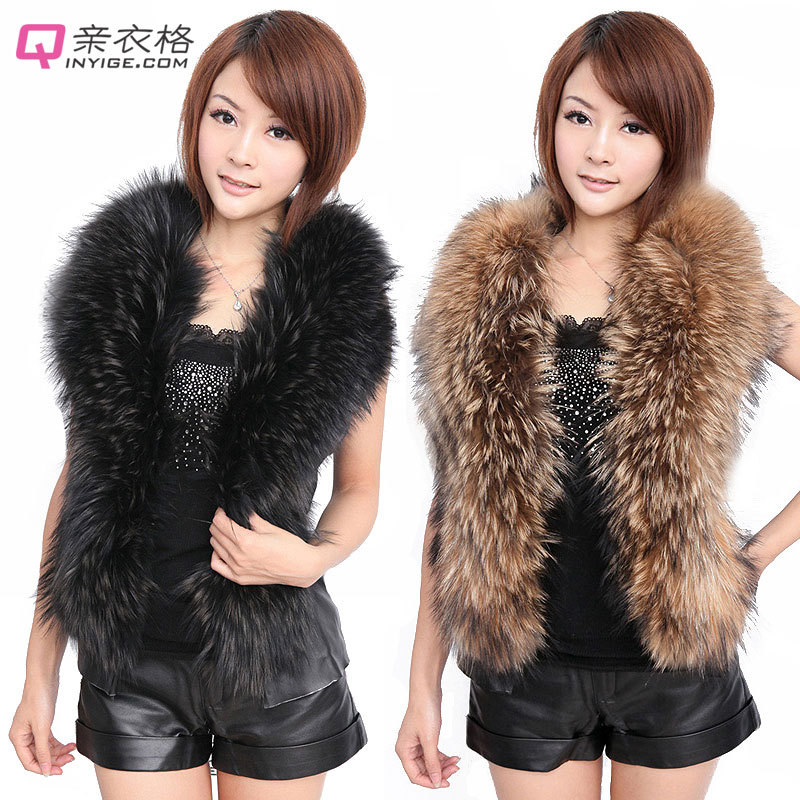 Fur 2012 female raccoon fur vest short design outerwear