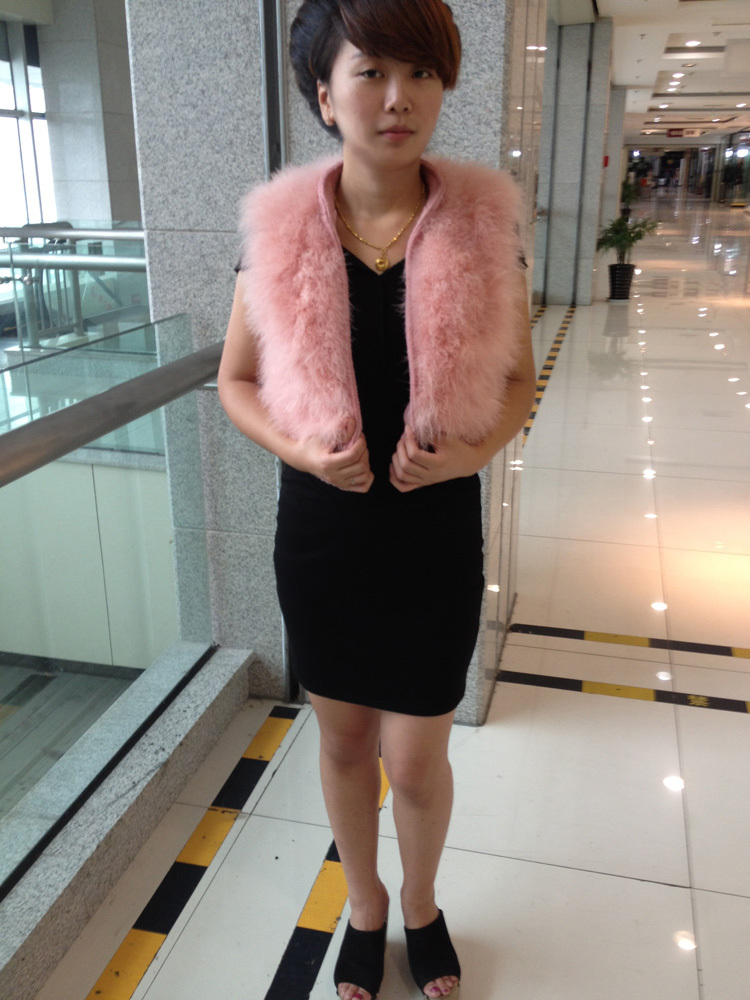 Fur 2013 new ostracods sweater vest turkey wool vest ostrich wool outerwear short design woolen