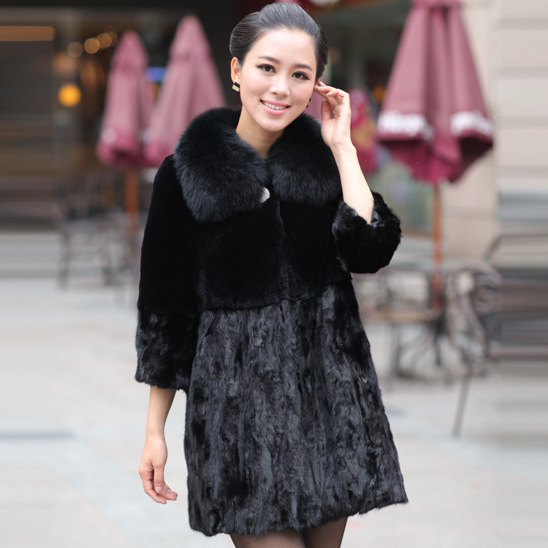 Fur_coat 2012 mink overcoat medium-long mink fur coat