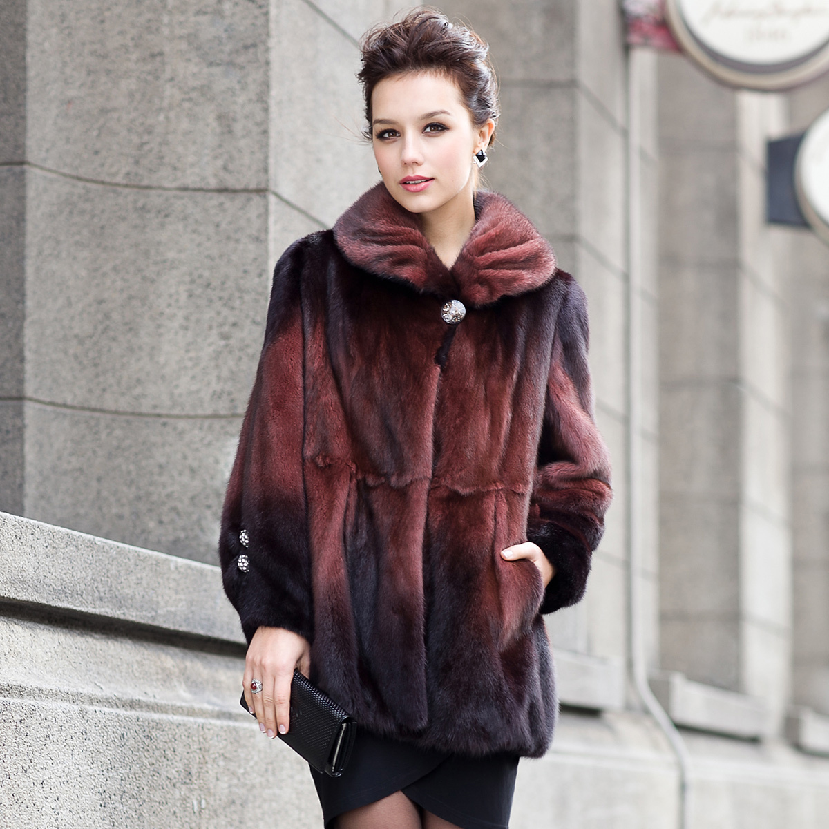 Fur coat 2012 women's mink Women fur overcoat lj128