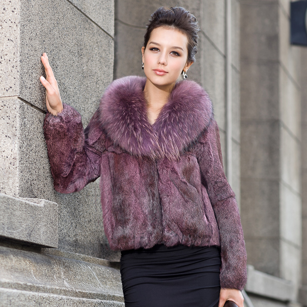 Fur coat 2012 women's top wild rabbit fur raccoon lq02