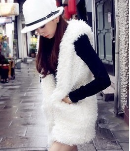 Fur coat berber fleece with a hood vest autumn and winter outerwear medium-long vest clothes