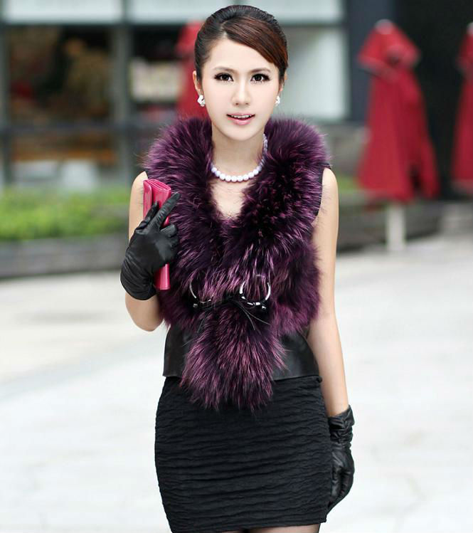 Fur coat fox vest leather jacket outfits fashion