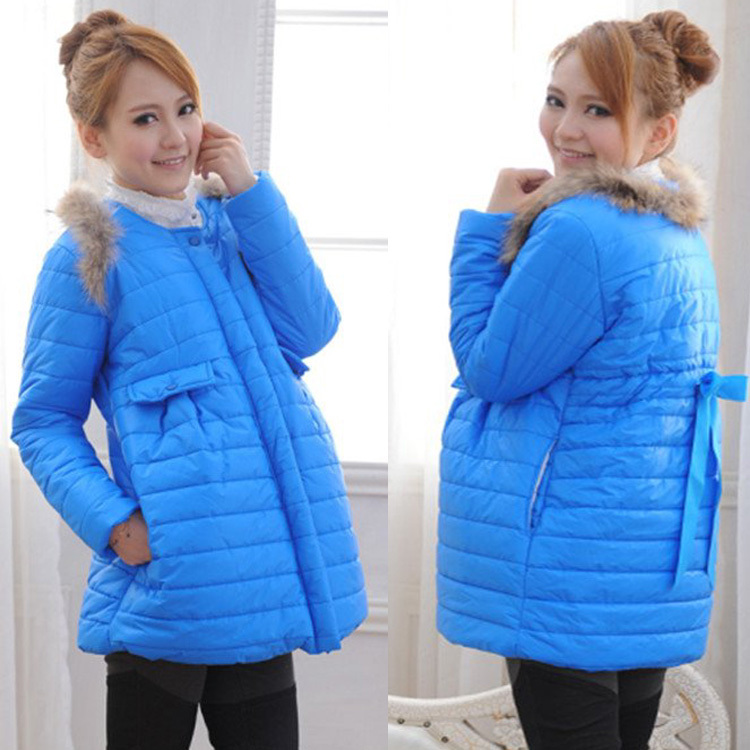 Fur collar maternity clothing maternity berber fleece outerwear cotton-padded jacket thermal wadded jacket -181