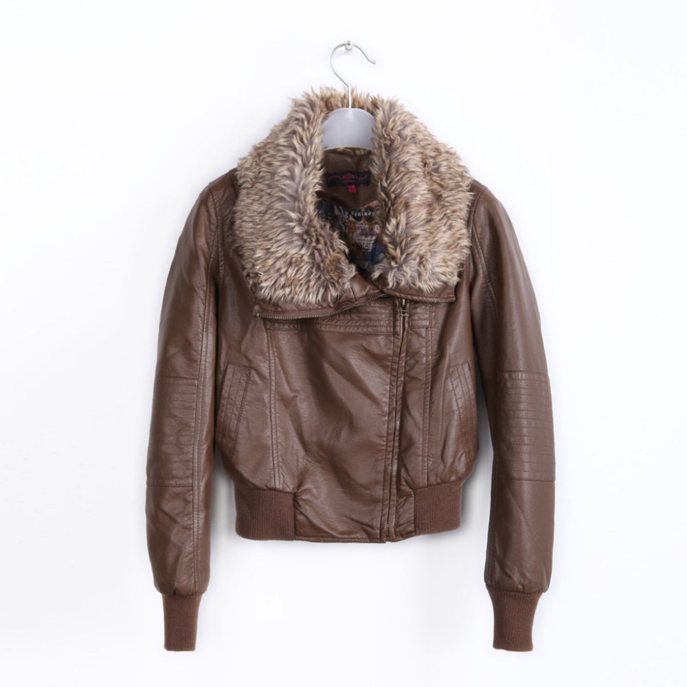 Fur collar Short Sheep Leather Jacket Women New of Autumn 4 Colors MIX Wholesale MOQ 10 pieces