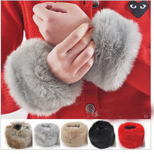 Fur faux big oversleeps hand ring wristiest gloves fur wrist length warm gloves