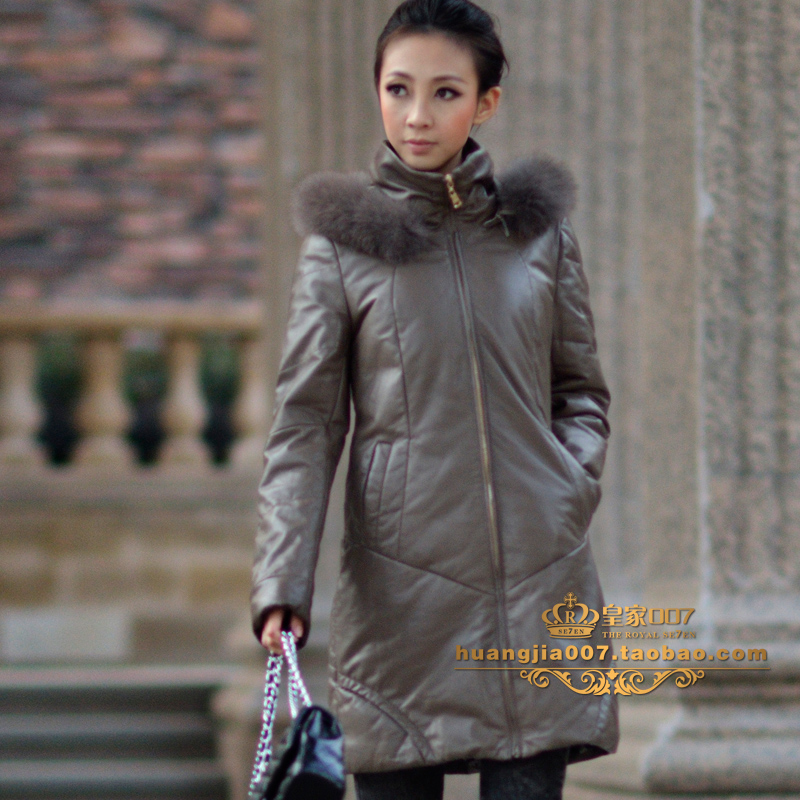 Fur fox large-neck genuine leather long design fur collar plus cotton wool leather clothing outerwear