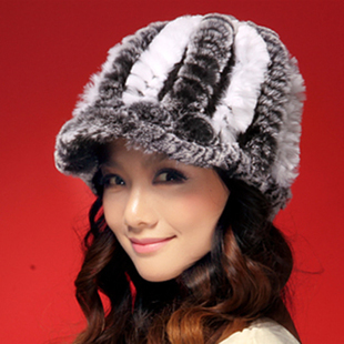 Fur hat rex rabbit hat female autumn and winter fashion hat cap leather strawhat