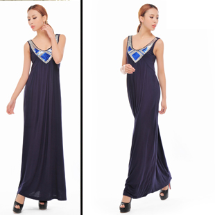 G 8932 formal party dress vintage beaded paillette curve real pictures with model 350 one-piece dress
