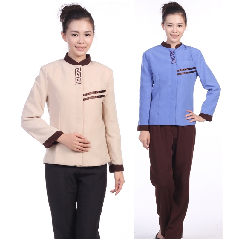 G002a cleaning service autumn and winter clothes long-sleeve work wear