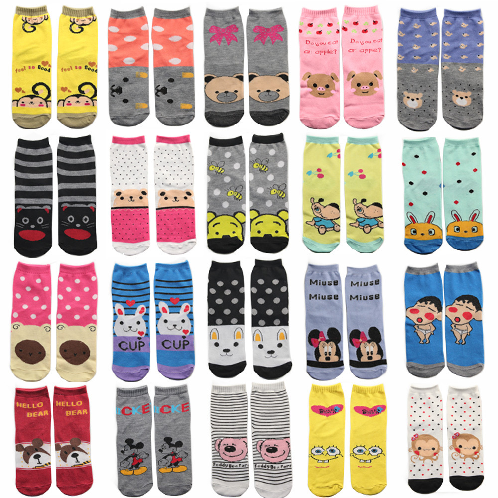 G07 Cotton Socks for Women Lovely  Cartoon  Animals Thermal  Winter Socks Thick Warm Socks  30pairs/lot Free Shipping