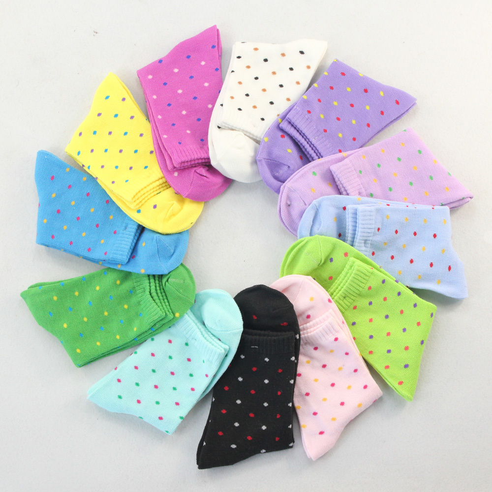 G09 Cotton Socks for Women Loveley Dot Socks Thick Winter Socks Warm Many Colors 30pairs/lot Free Shipping