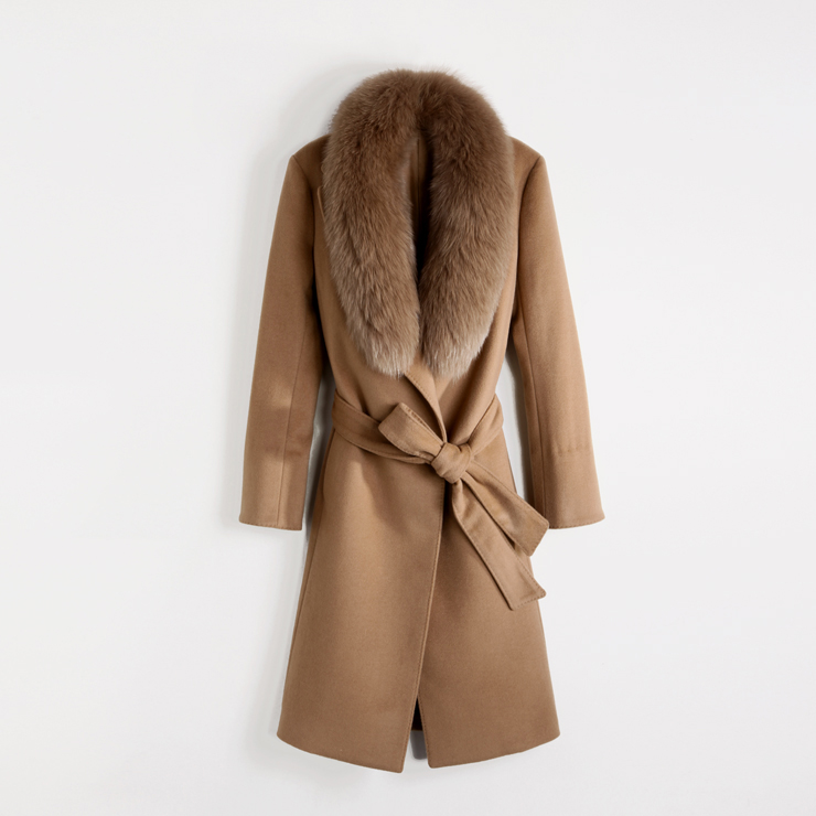 G12bcw12302 2290 whole fox fur cashmere brief fashion overcoat v-30 , g-20