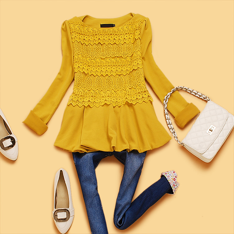 G3-4 spring 2013 women's lace slim skirt top coat