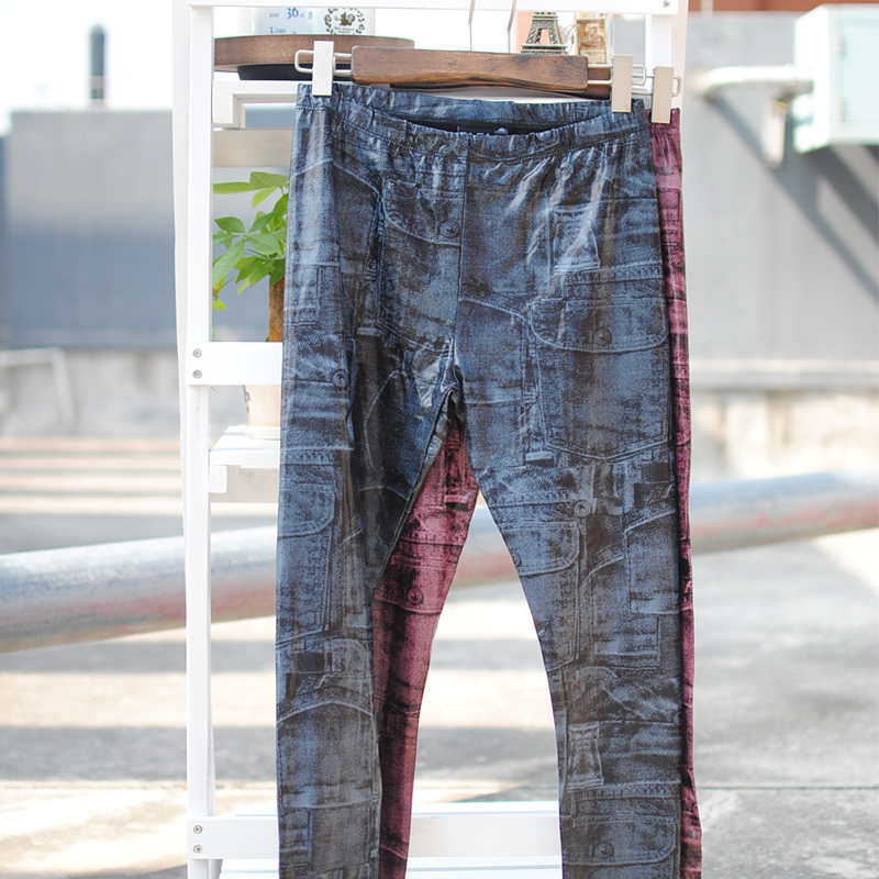 Ga . ga faux leather denim fashion legging dull . fashion women's