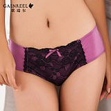 Gainreel brand new sexy lingerie underwear fashion lace cartoon panties for women black and purple S, M, L, XL Free shipping