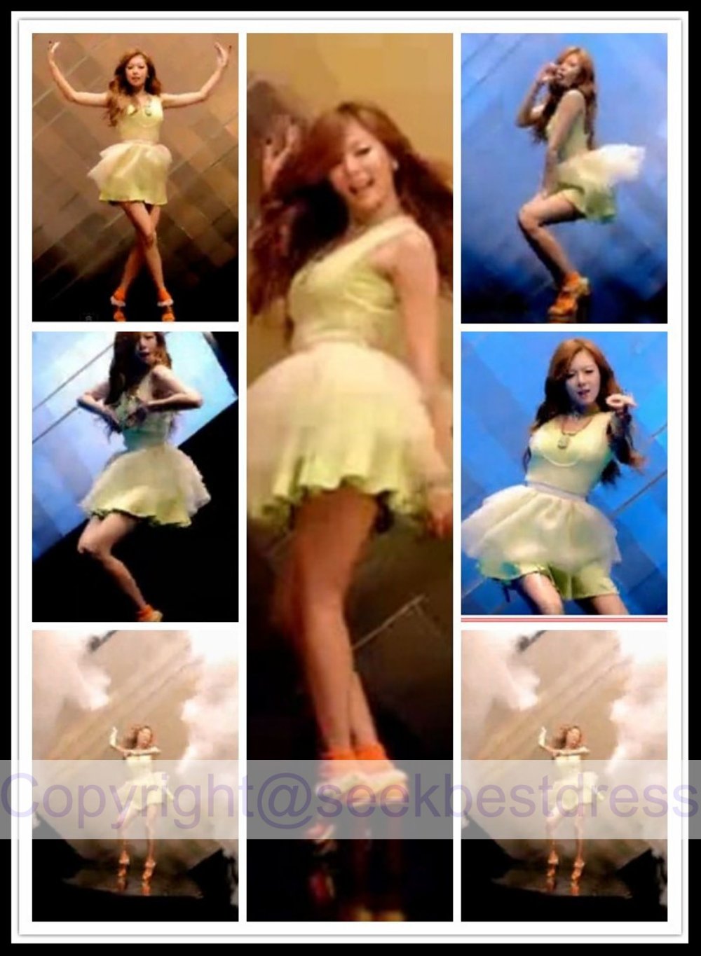 Gangnam Style Hyuna Celebrity Dress free shipping Kim Hyun A the best dancer in Korea Yellow Chiffon Cap sleeve CD101 Scalloped