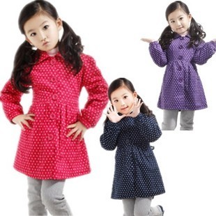 Gary spring and autumn girls clothing clothes polka dot casual clothing outerwear overcoat long design 11072