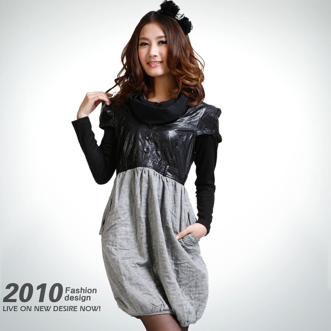 Gawain 2012 autumn and winter women short-sleeve leather clothing skirt outerwear