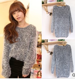 GC797  2013 Hot ! Crew Neck Cross Pattern Pullover Sweater Top brown Free Shipping