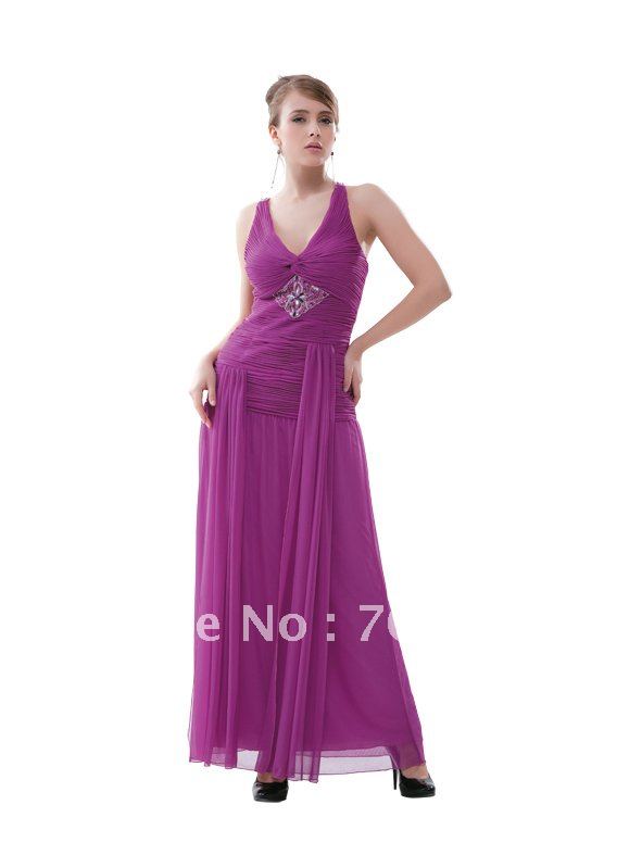 GD2987 breathtaking spaghetti strap pleated & beaded arabic prom dresses